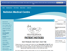 Tablet Screenshot of neilstonmedicalcentre.scot.nhs.uk